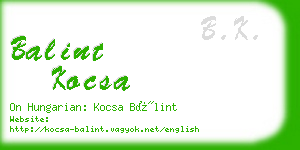 balint kocsa business card